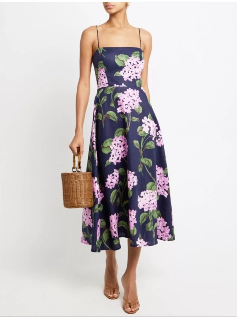 Few Moda OPT Khalani Linen Dress Midnight Bloom size 8